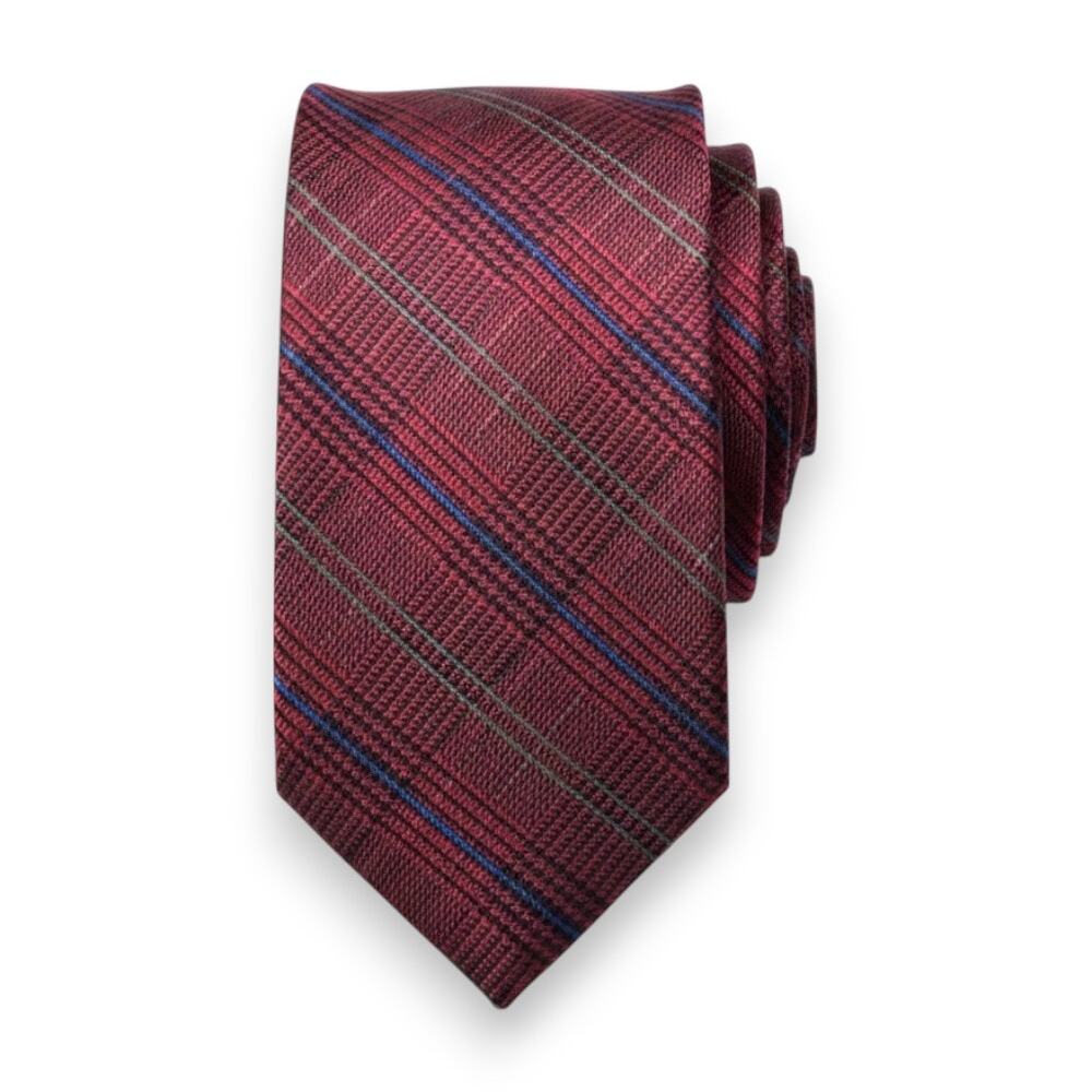 80s Vintage Barbara Blank Burgundy Houndstooth Textured Silk Neck Tie 3.75 x 56